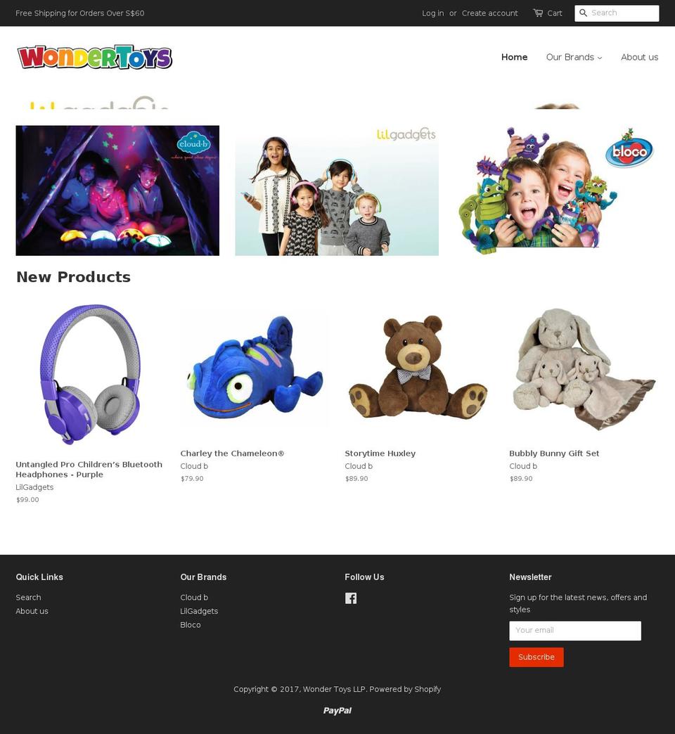 wondertoys.com.sg shopify website screenshot