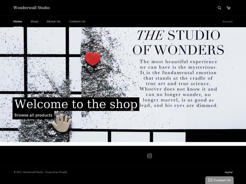 wonderwall-studio.com shopify website screenshot