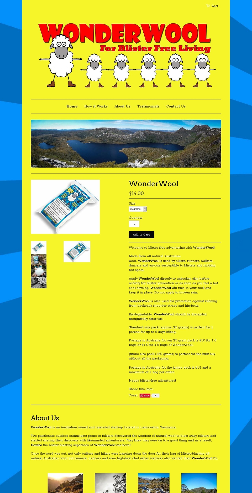 wonderwool.com.au shopify website screenshot
