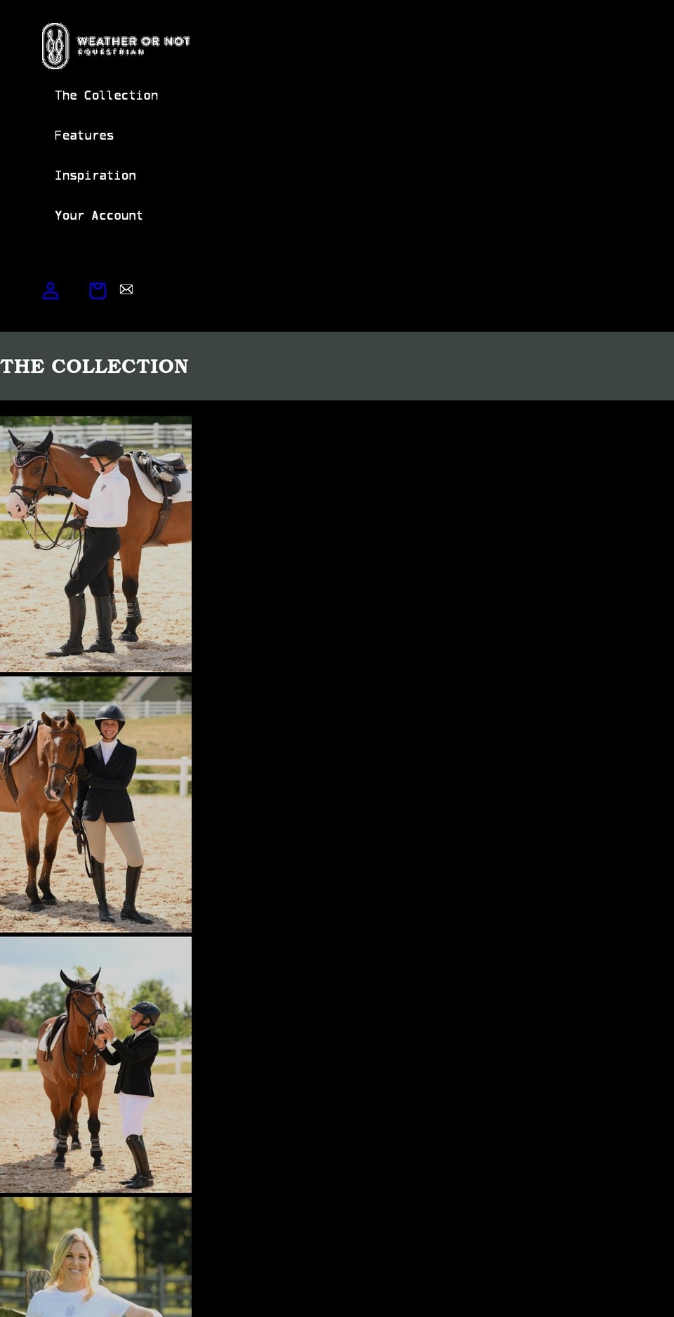wonequestrian.com shopify website screenshot