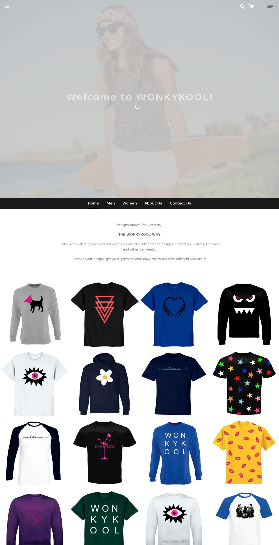 wonkykool.com shopify website screenshot