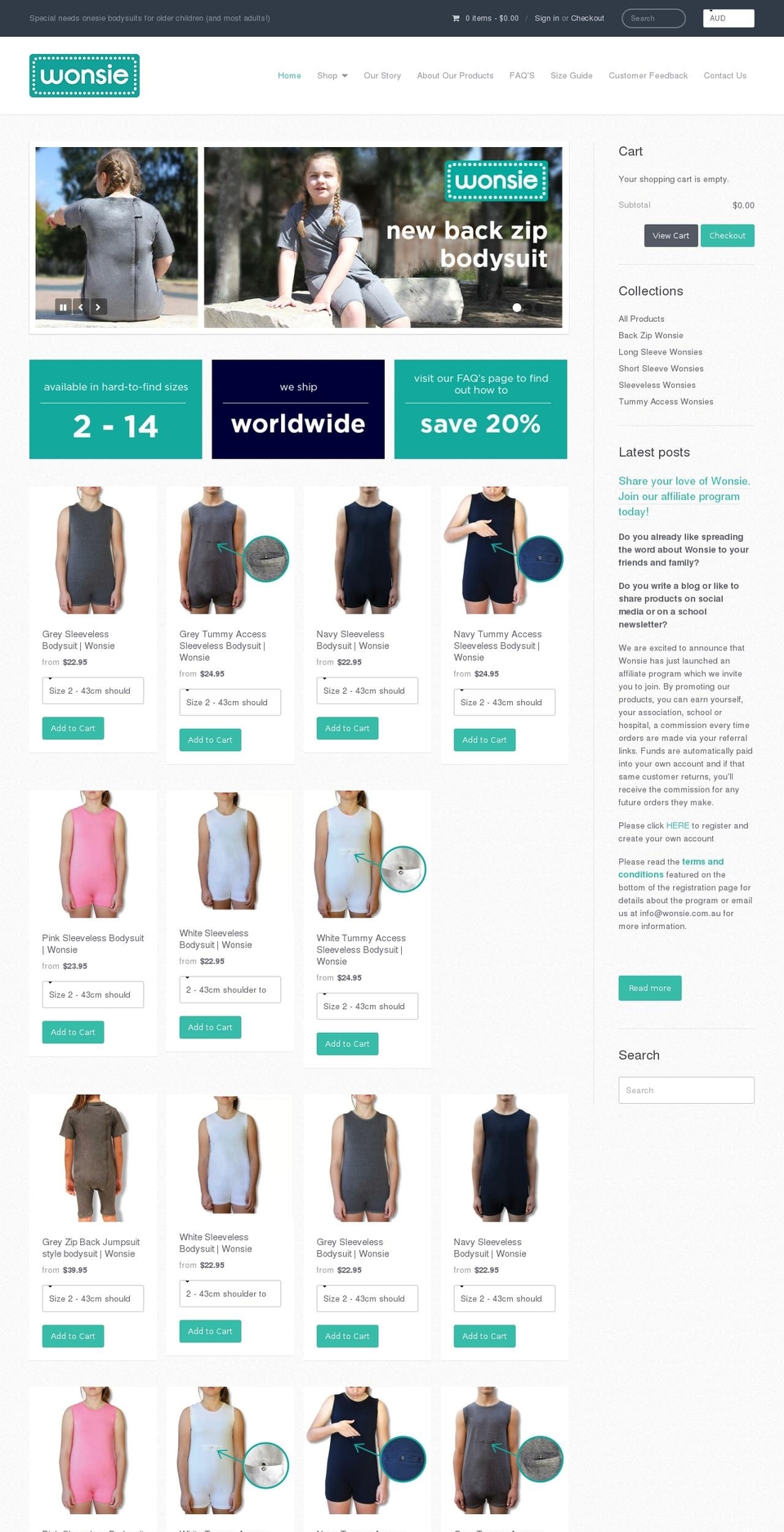 Providence Shopify theme site example wonsie.com.au