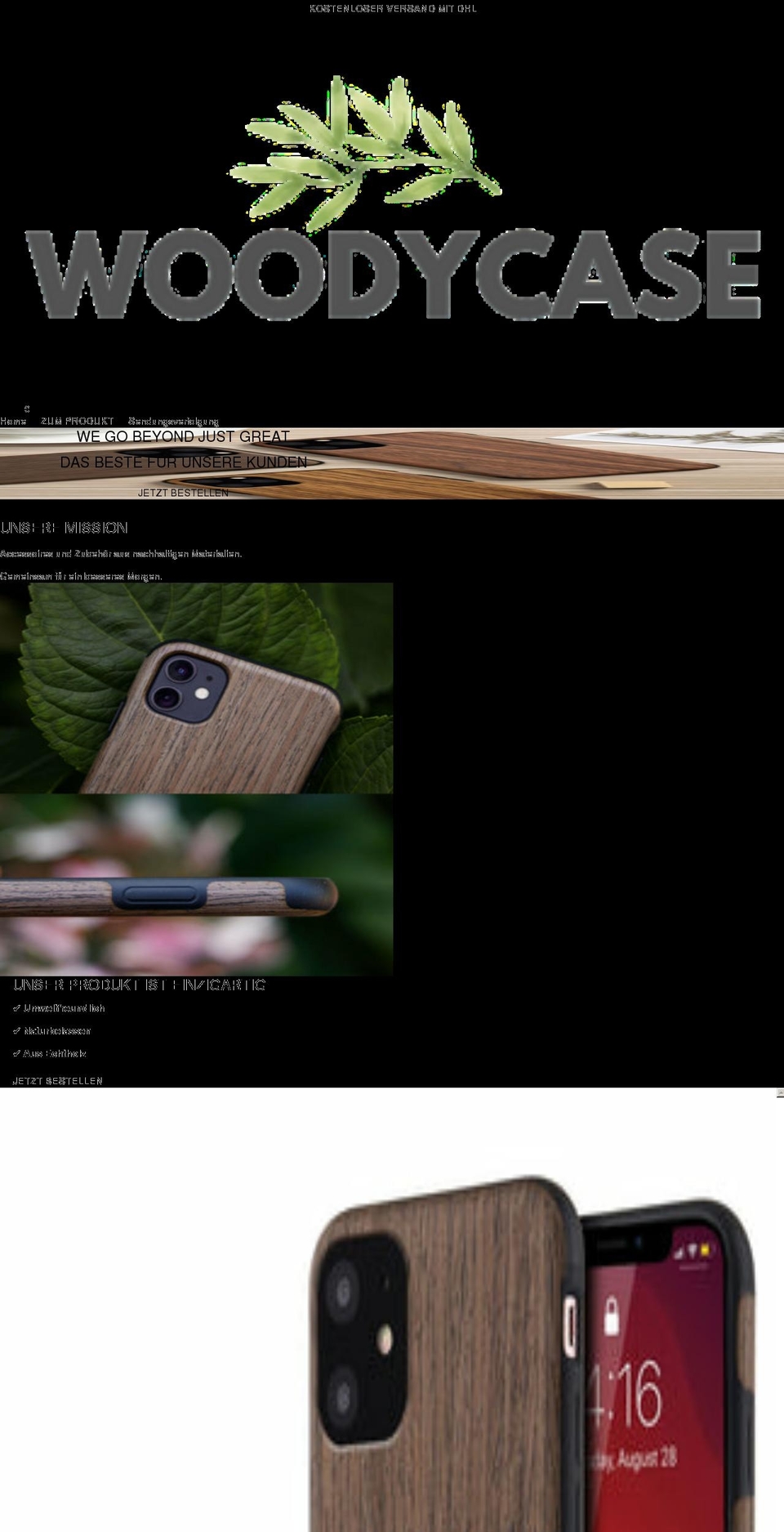 Neuer Theme - MDS Shopify theme site example wood-case.de