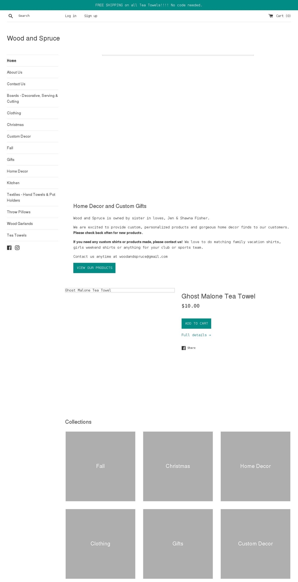 woodandspruce.com shopify website screenshot
