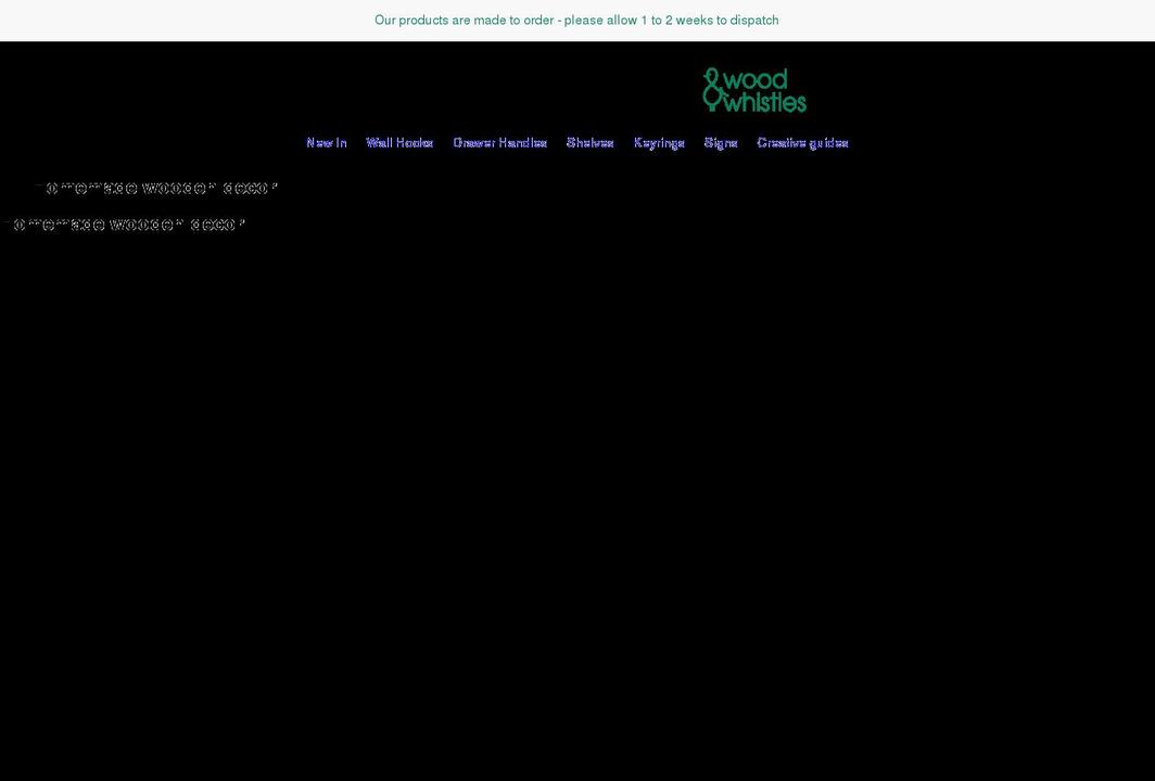 woodandwhistles.com shopify website screenshot