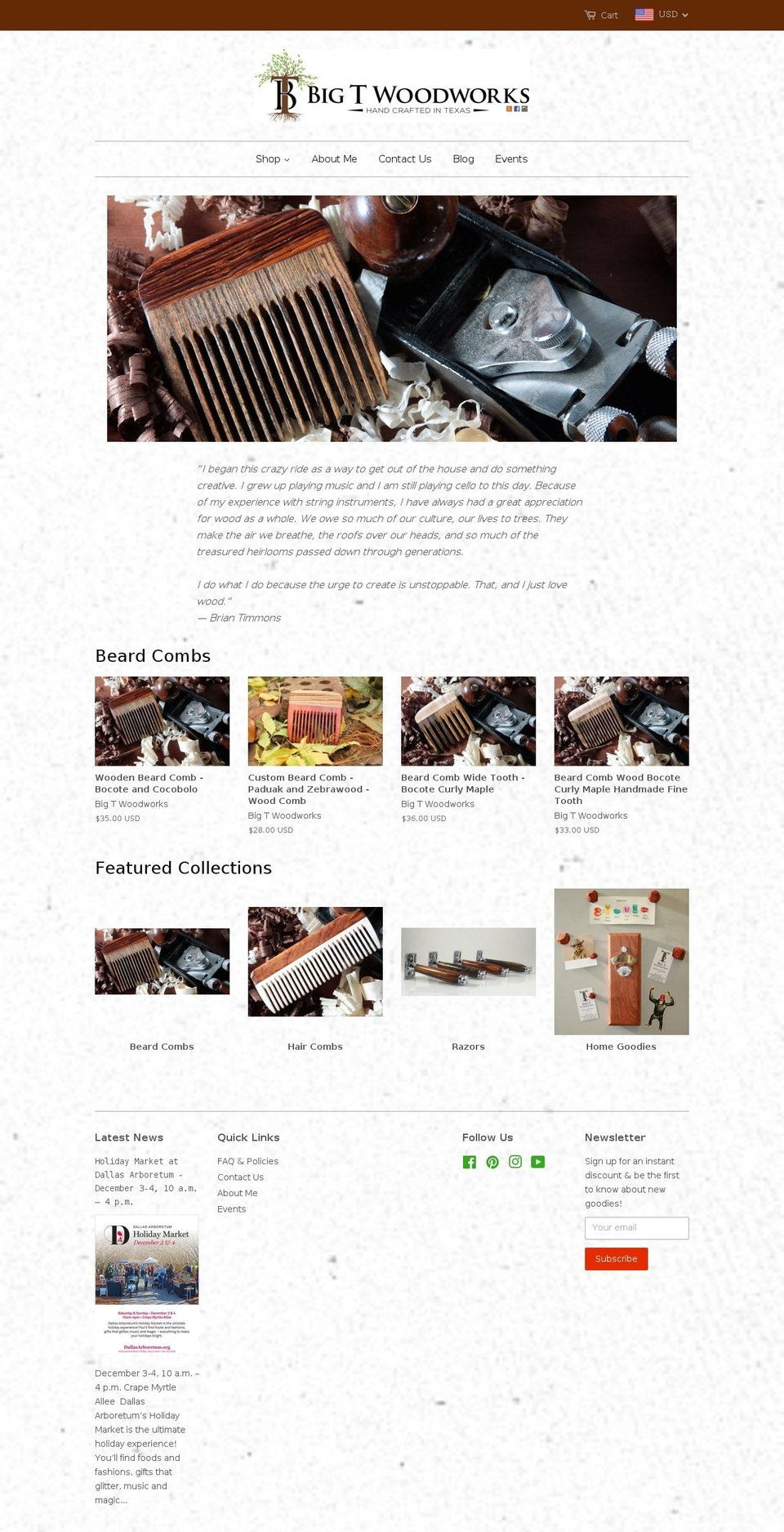 woodbeardcomb.com shopify website screenshot