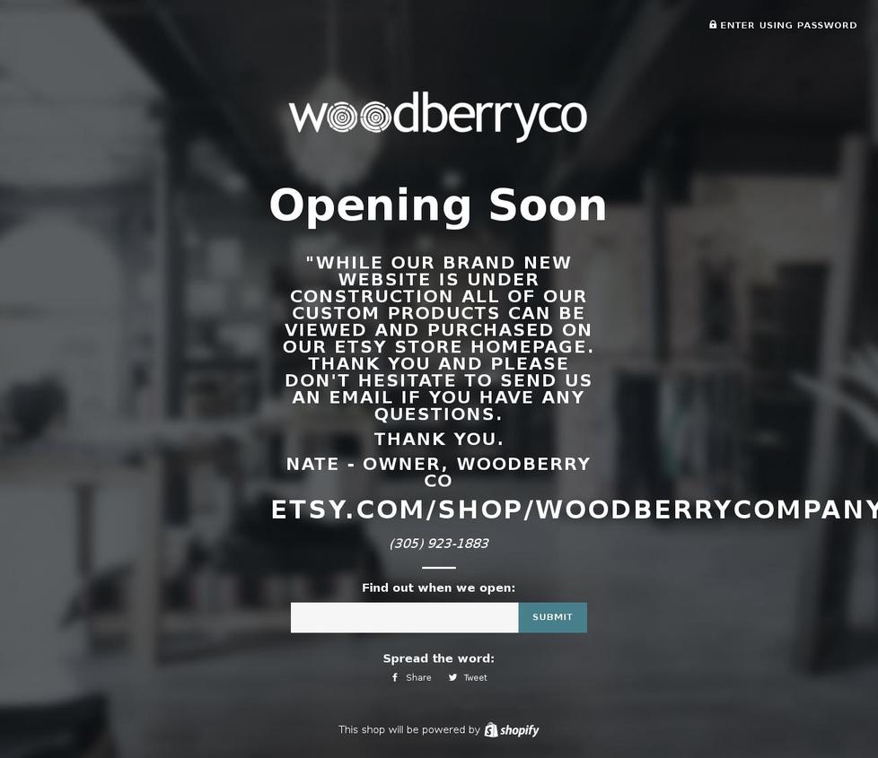 woodberrycompany.com shopify website screenshot