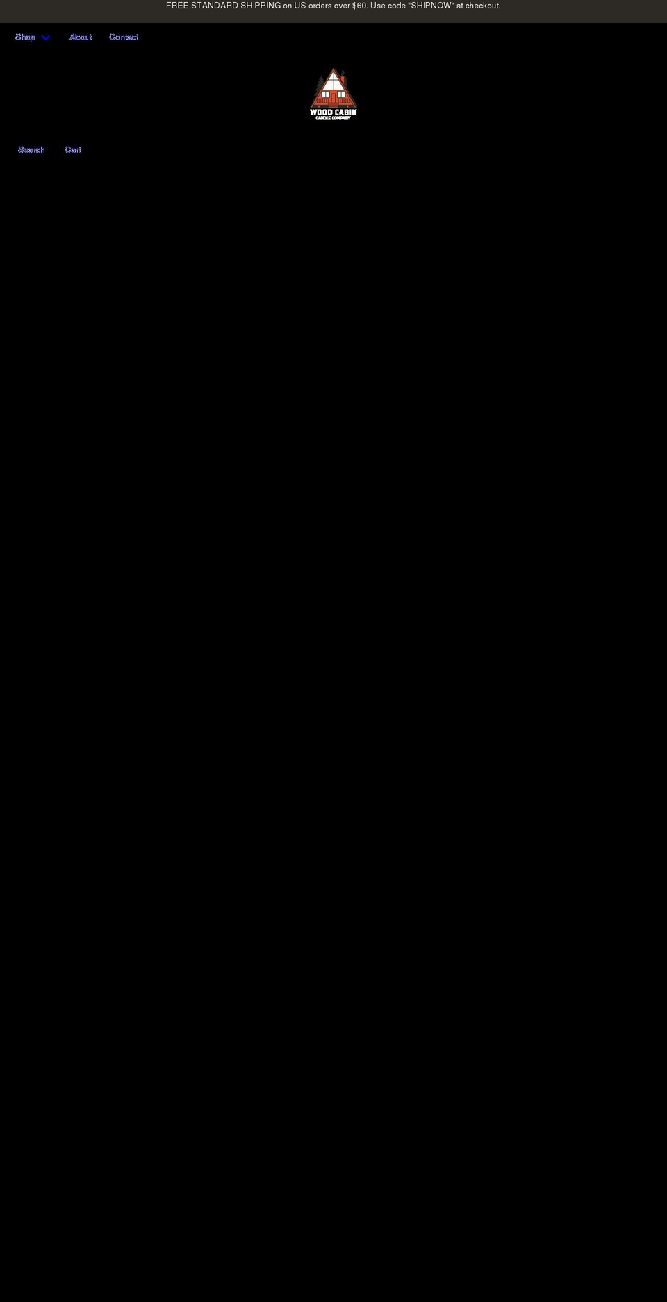 woodcabincandlecompany.com shopify website screenshot