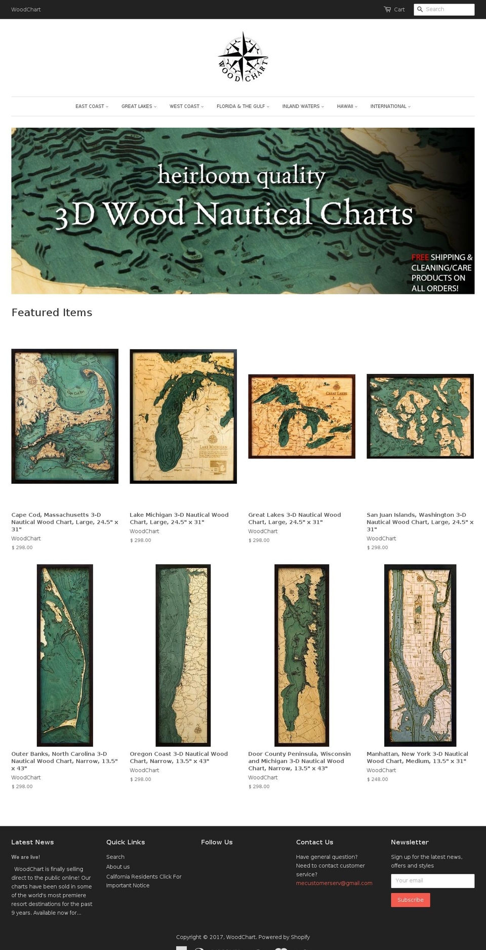 woodchart.com shopify website screenshot