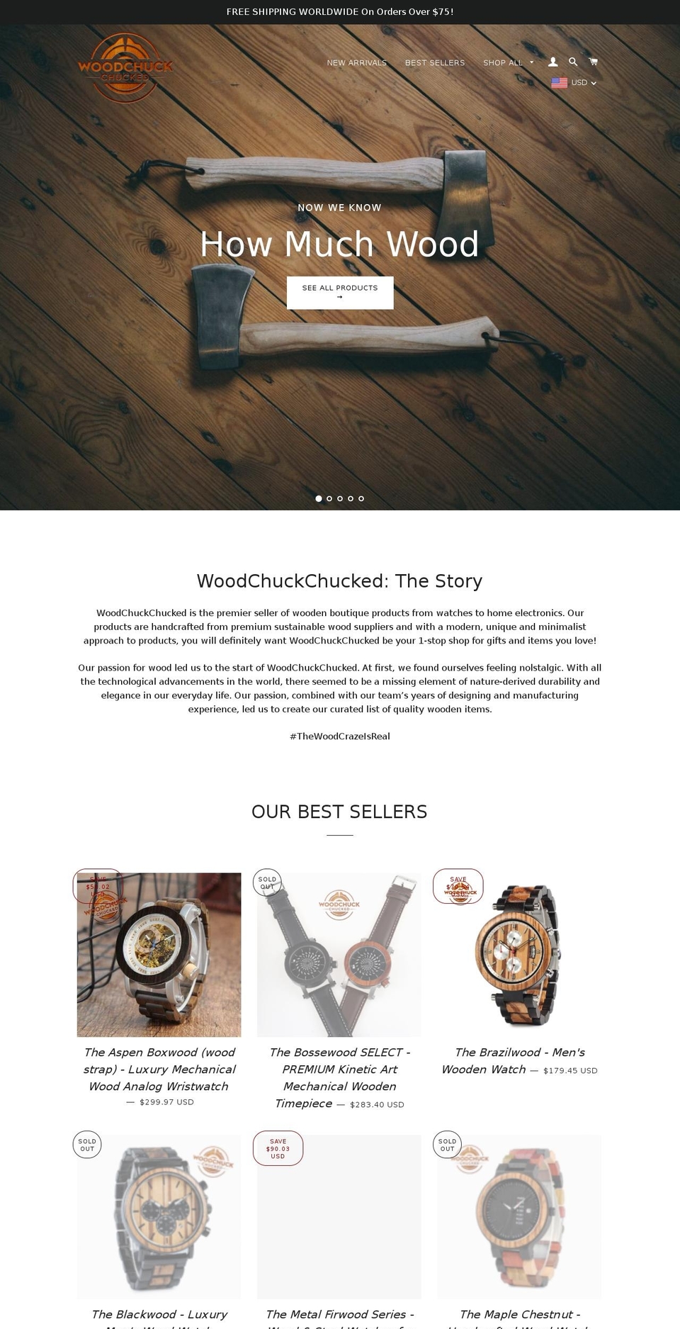 woodchuckchucked.com shopify website screenshot