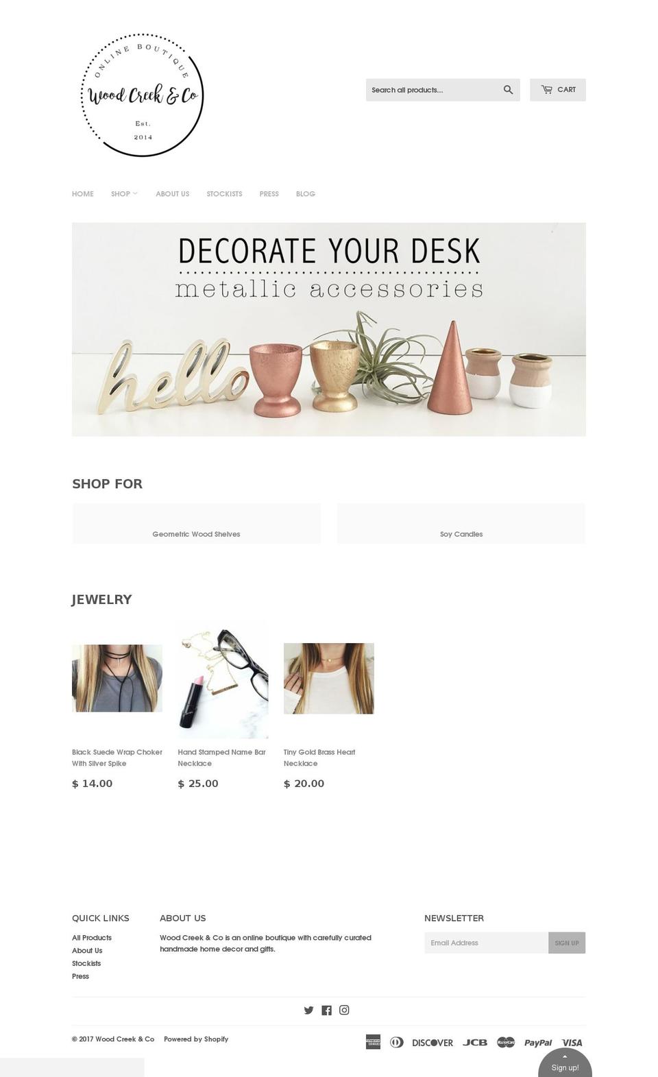 woodcreeklooms.com shopify website screenshot
