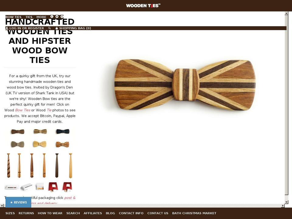 wooden-ties.com shopify website screenshot
