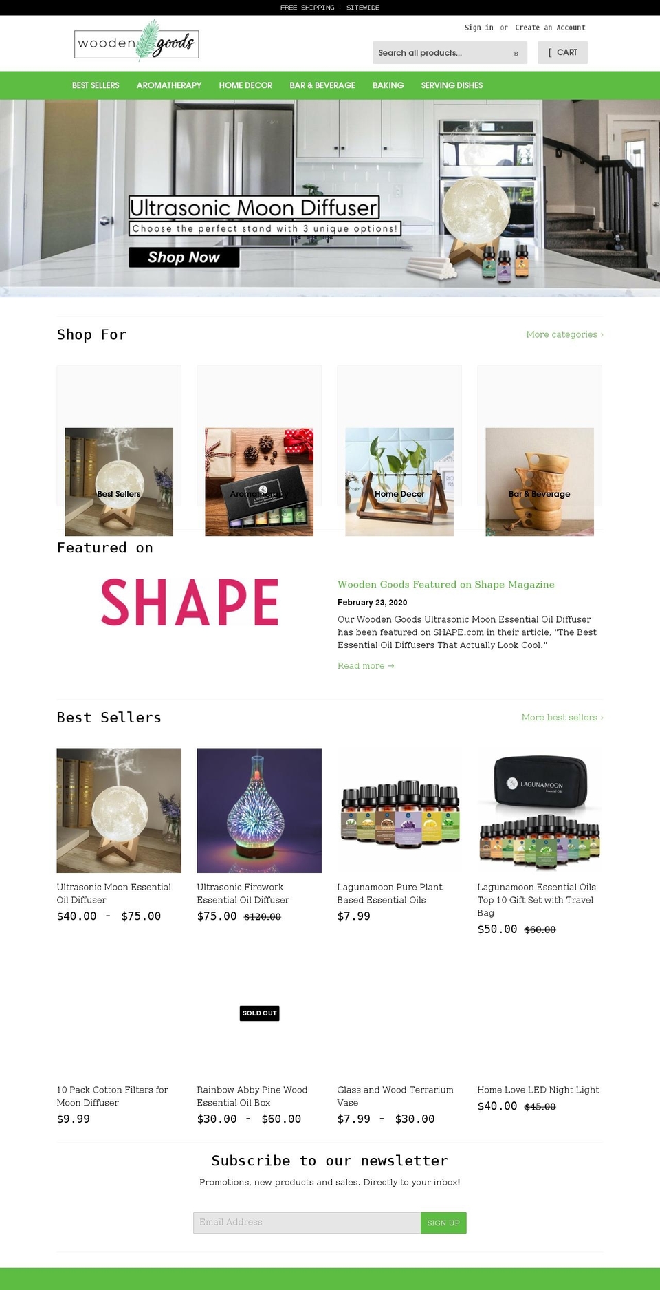 woodengoods.co shopify website screenshot