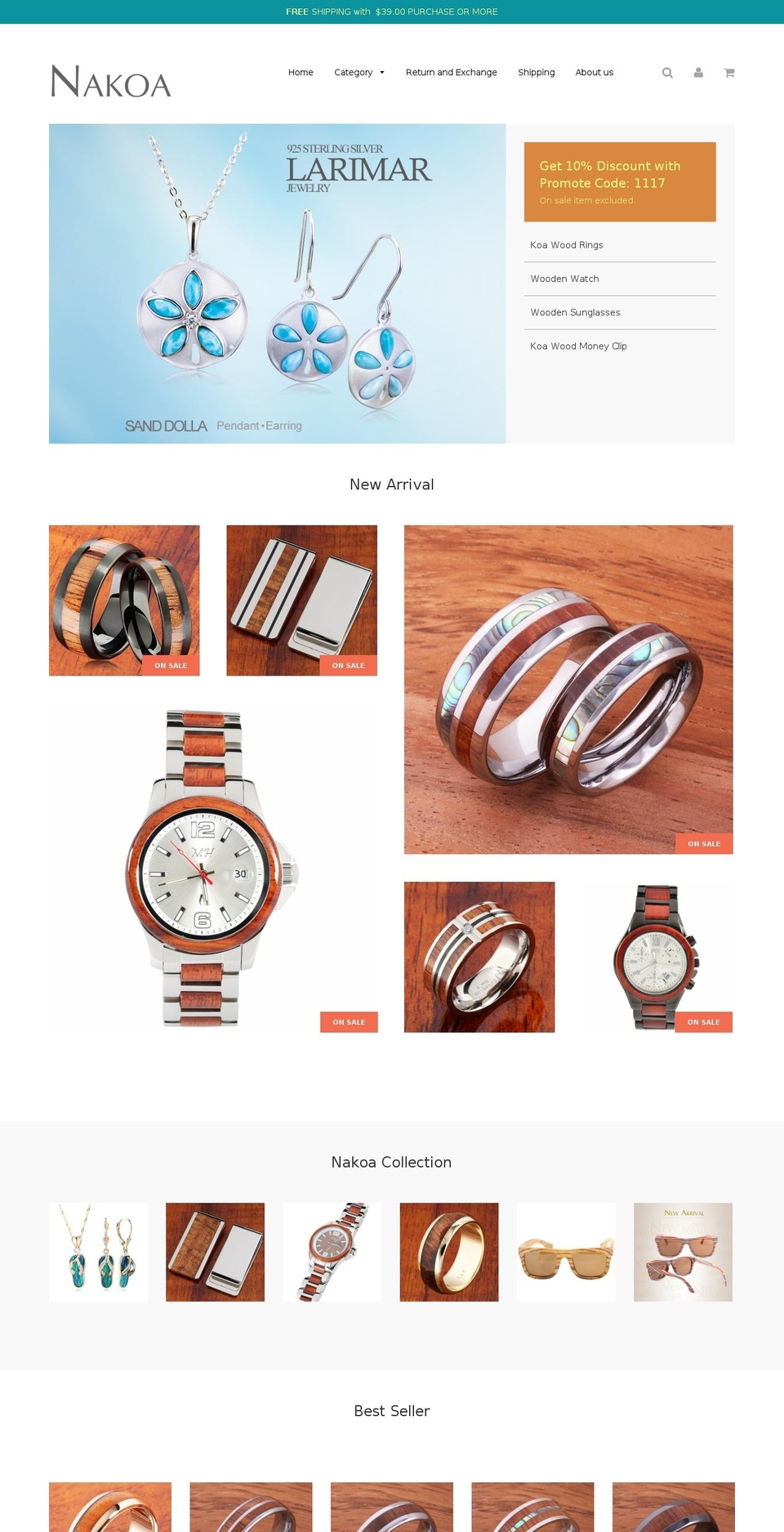 woodenhawaii.com shopify website screenshot