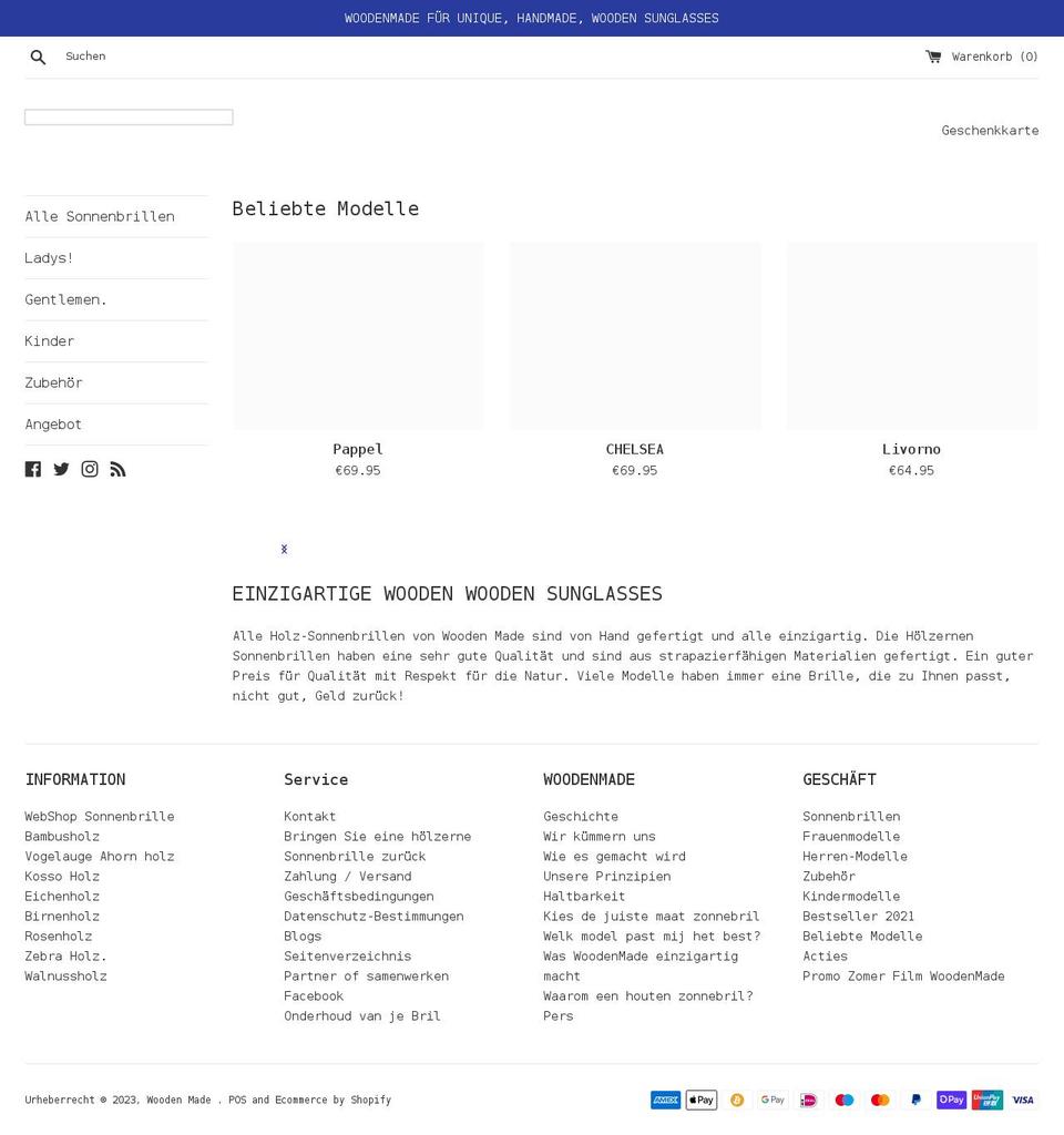 woodenmade.de shopify website screenshot