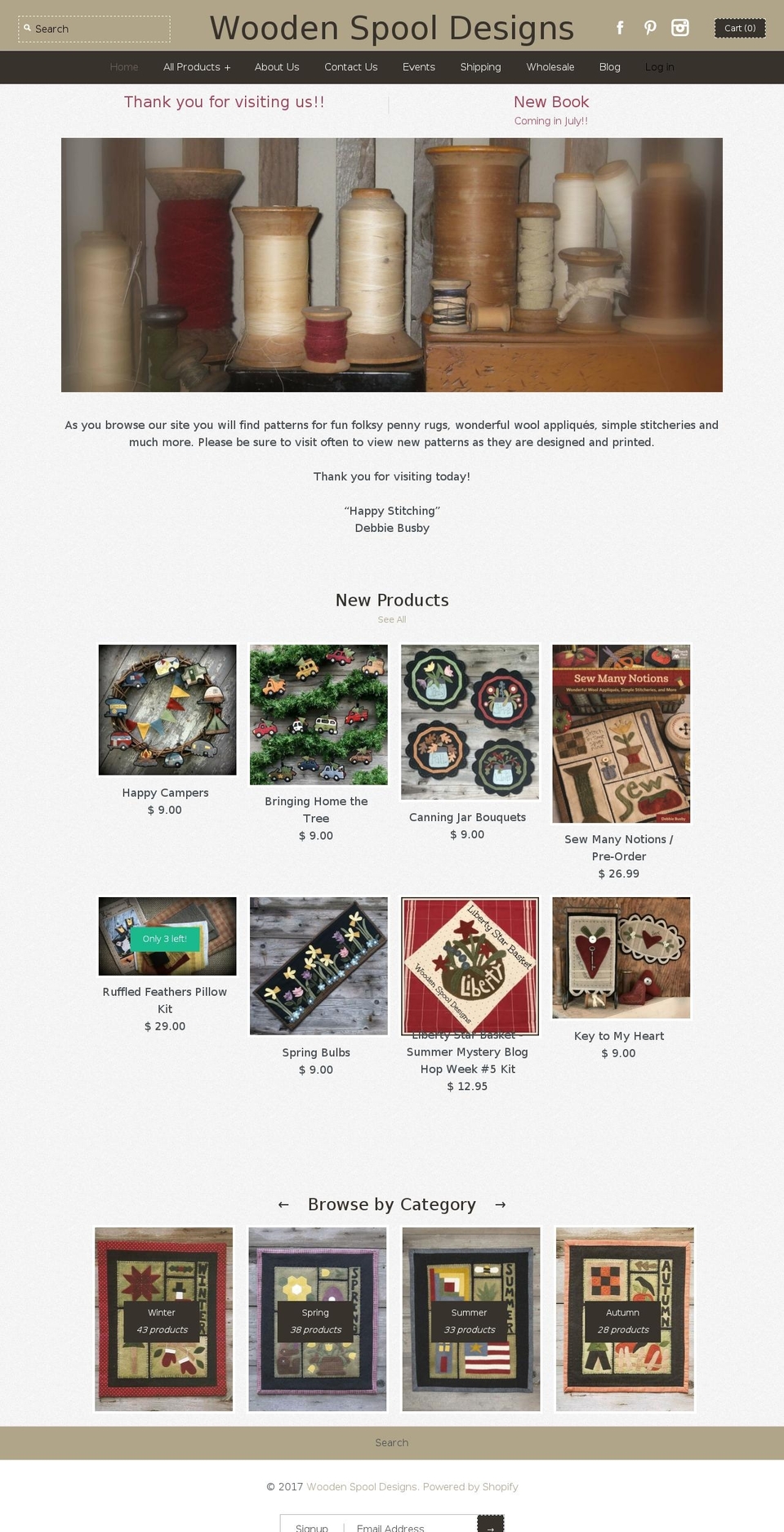 woodenspooldesigns.com shopify website screenshot