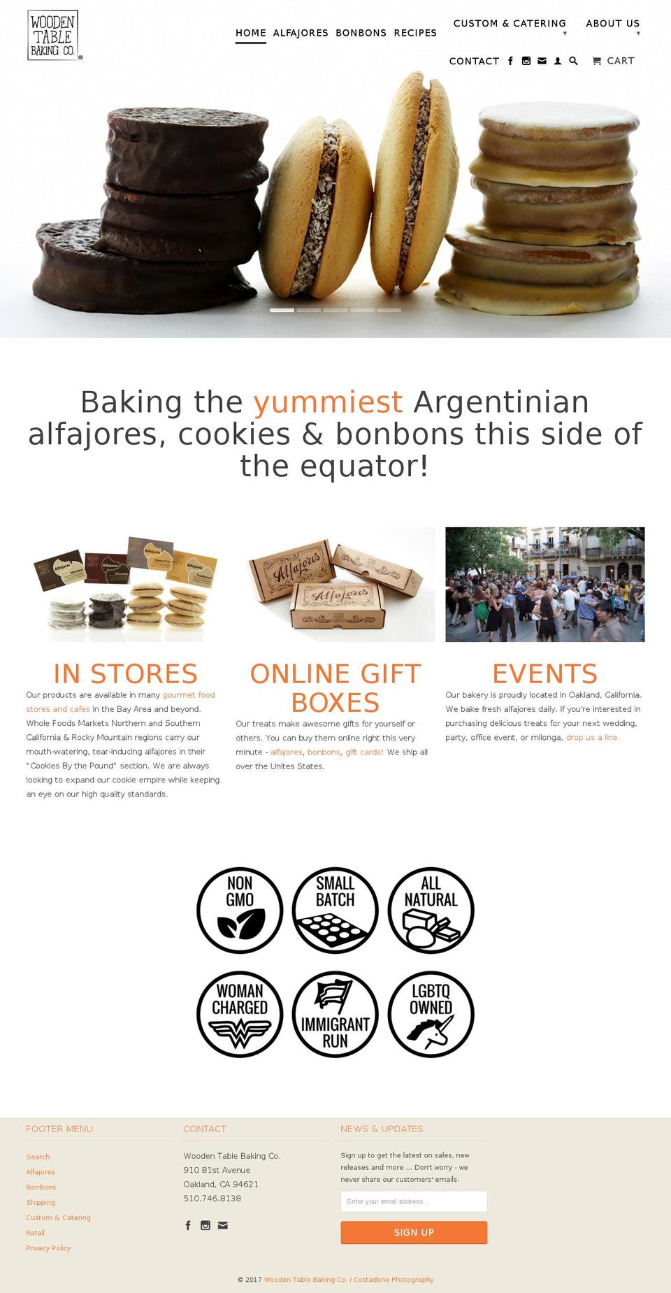 woodentablebaking.com shopify website screenshot
