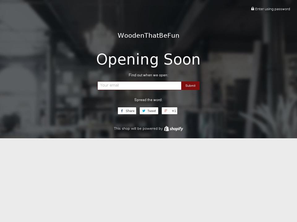 woodenthatbefun.com shopify website screenshot