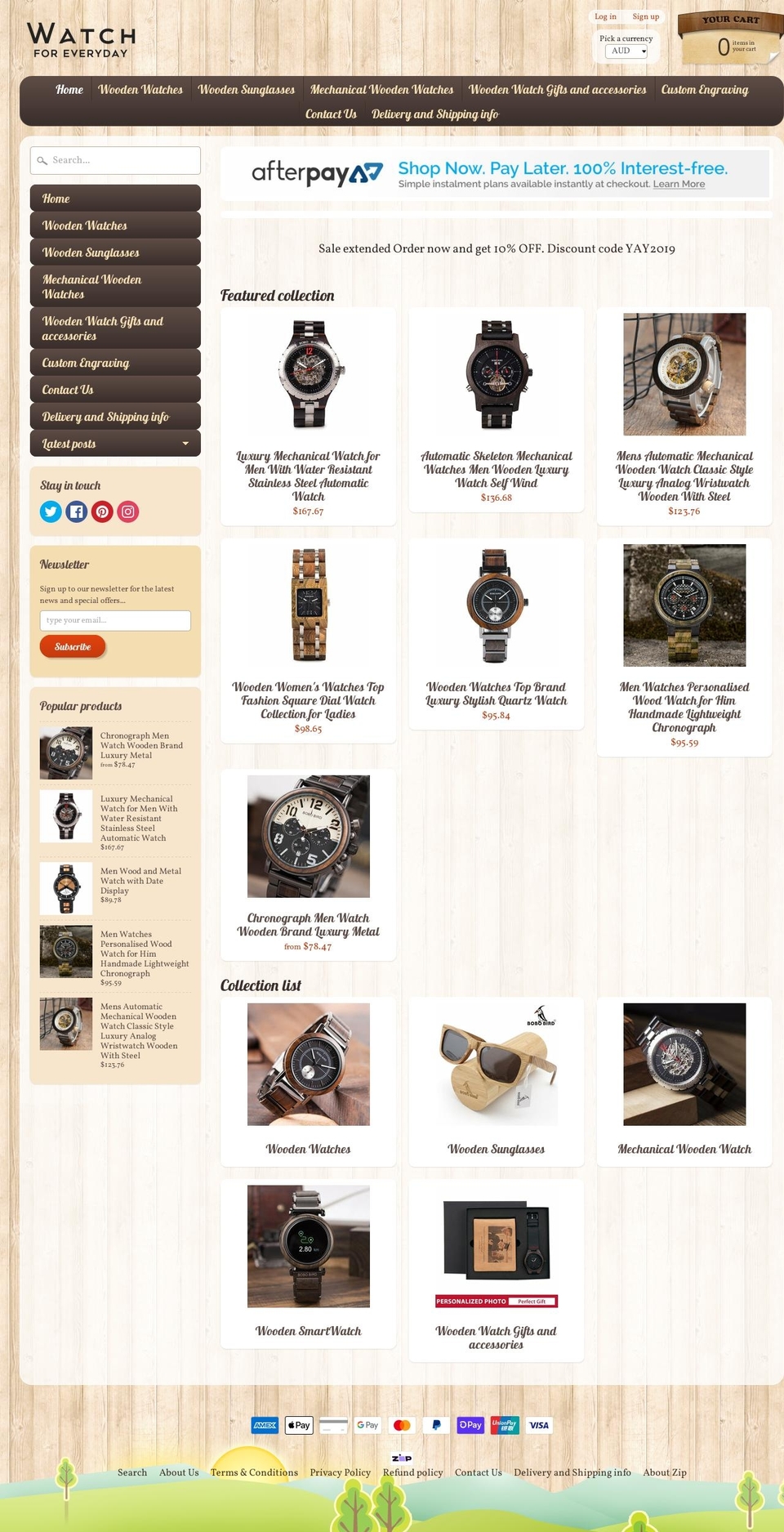 woodenwatch.com.au shopify website screenshot