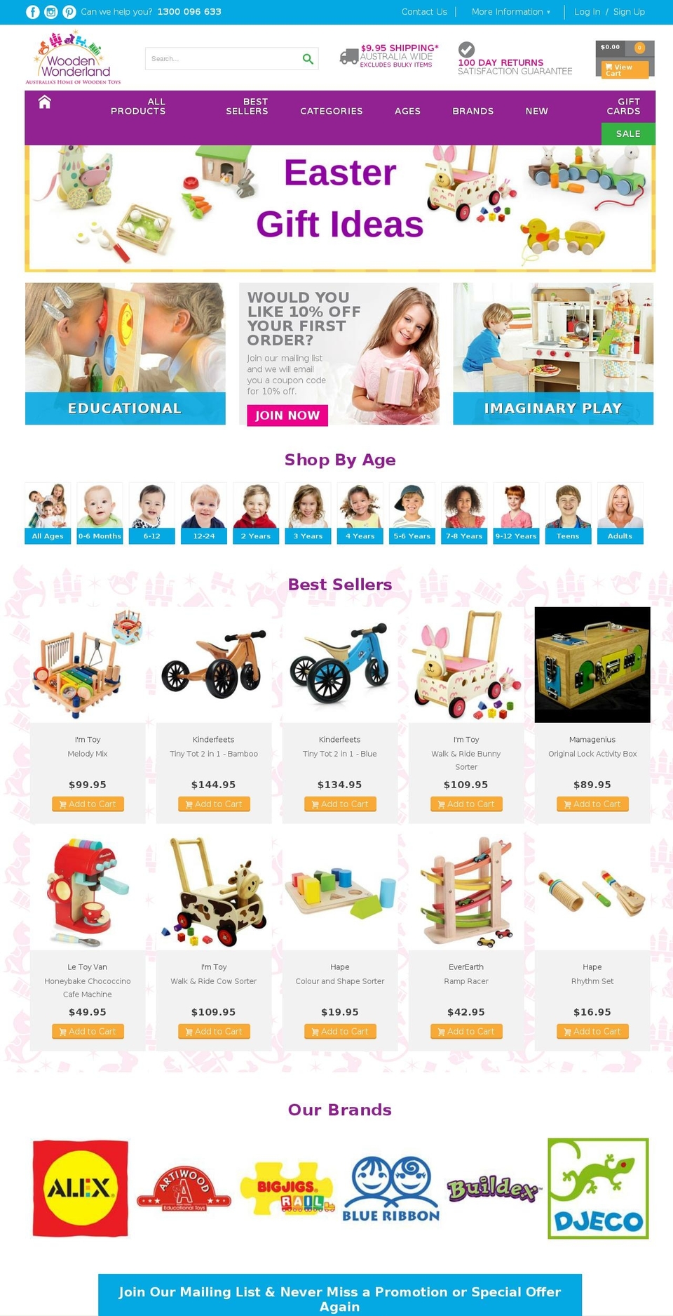 woodenwonderland.com.au shopify website screenshot