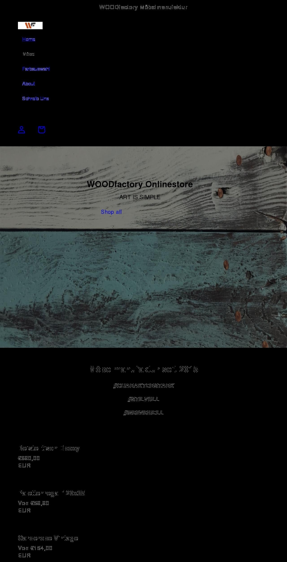 woodfactory.store shopify website screenshot