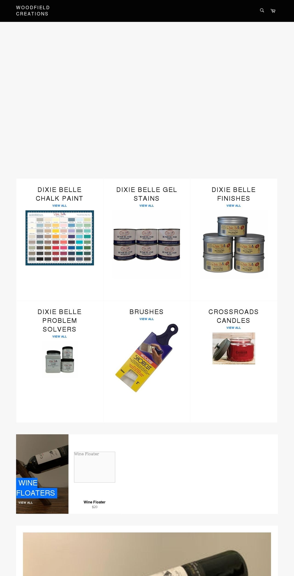 woodfieldcreations.com shopify website screenshot