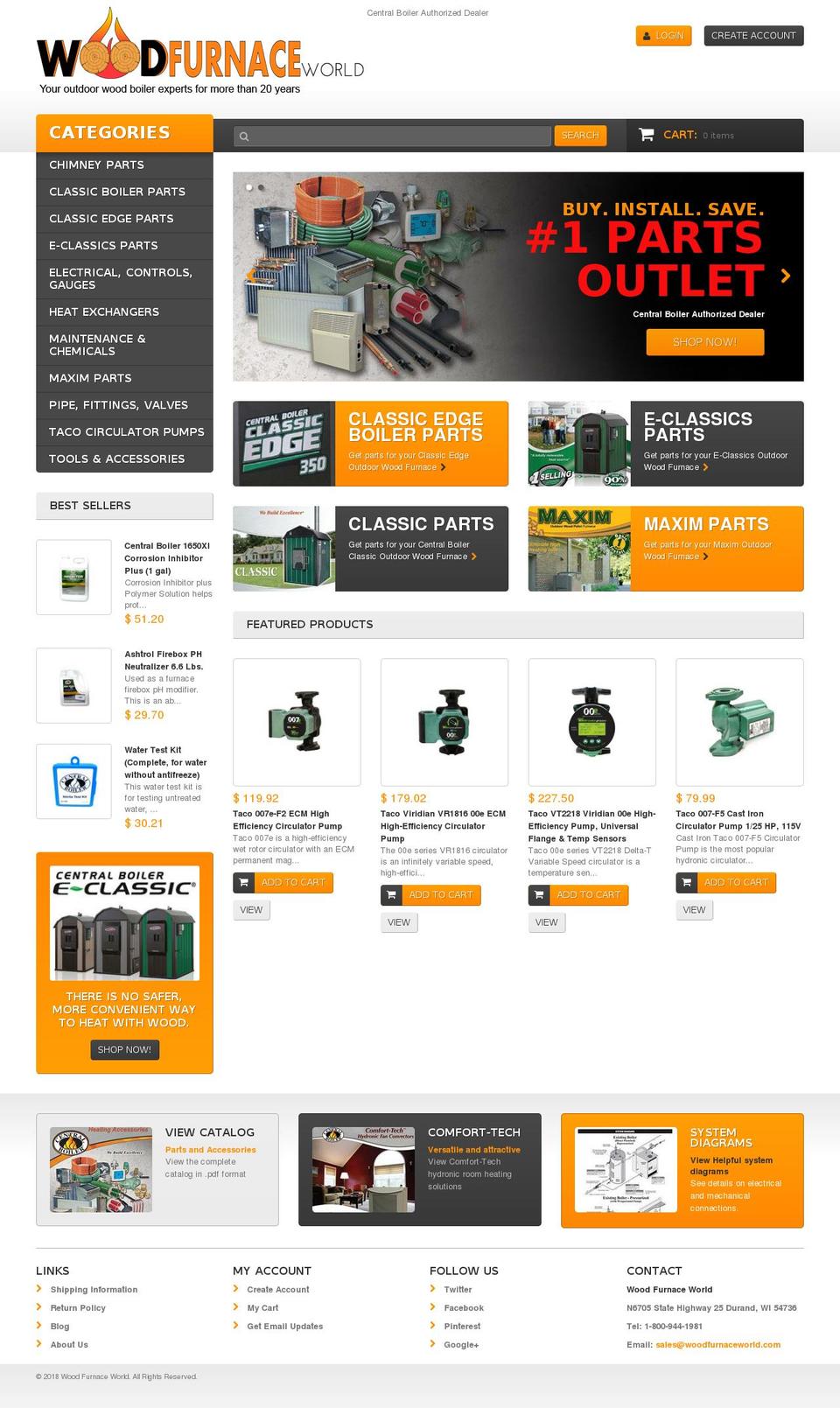 woodfurnaceworld.com shopify website screenshot