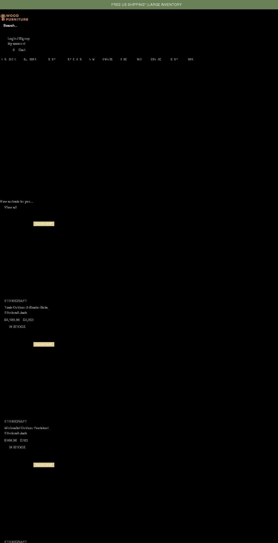 woodfurniture.com shopify website screenshot