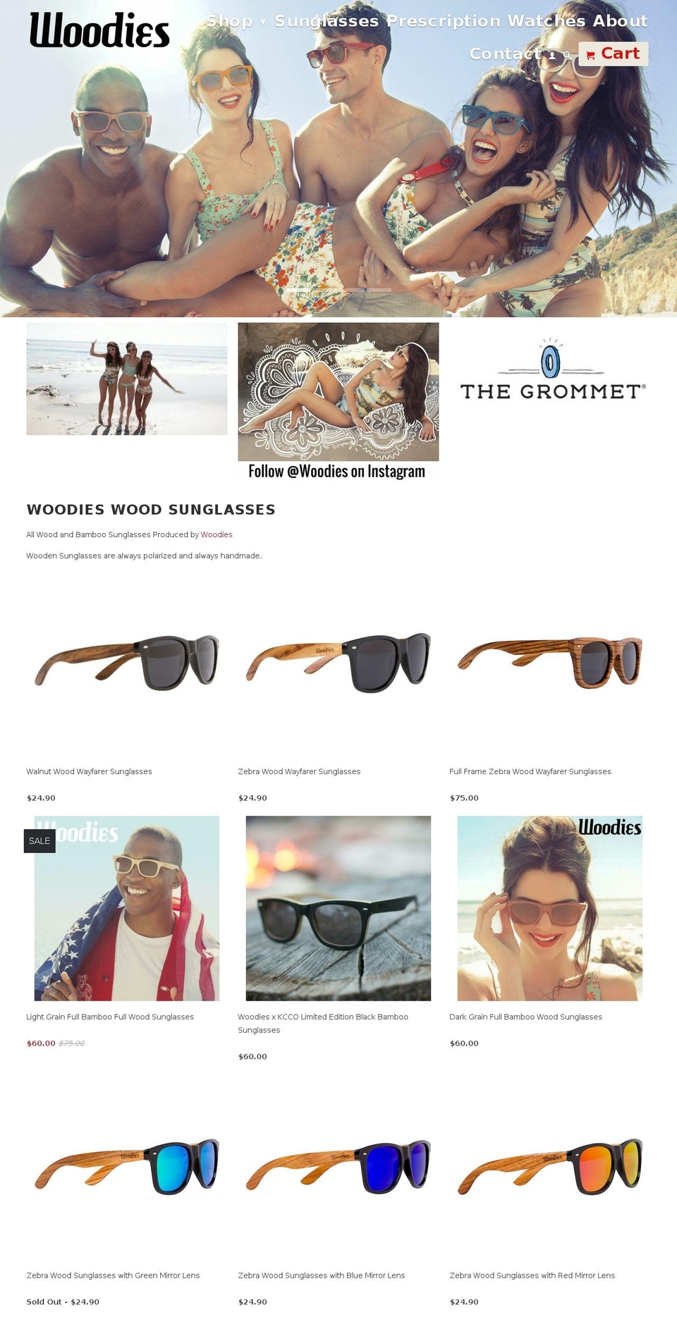 Copy of Retina Shopify theme site example woodies-sunglasses.com