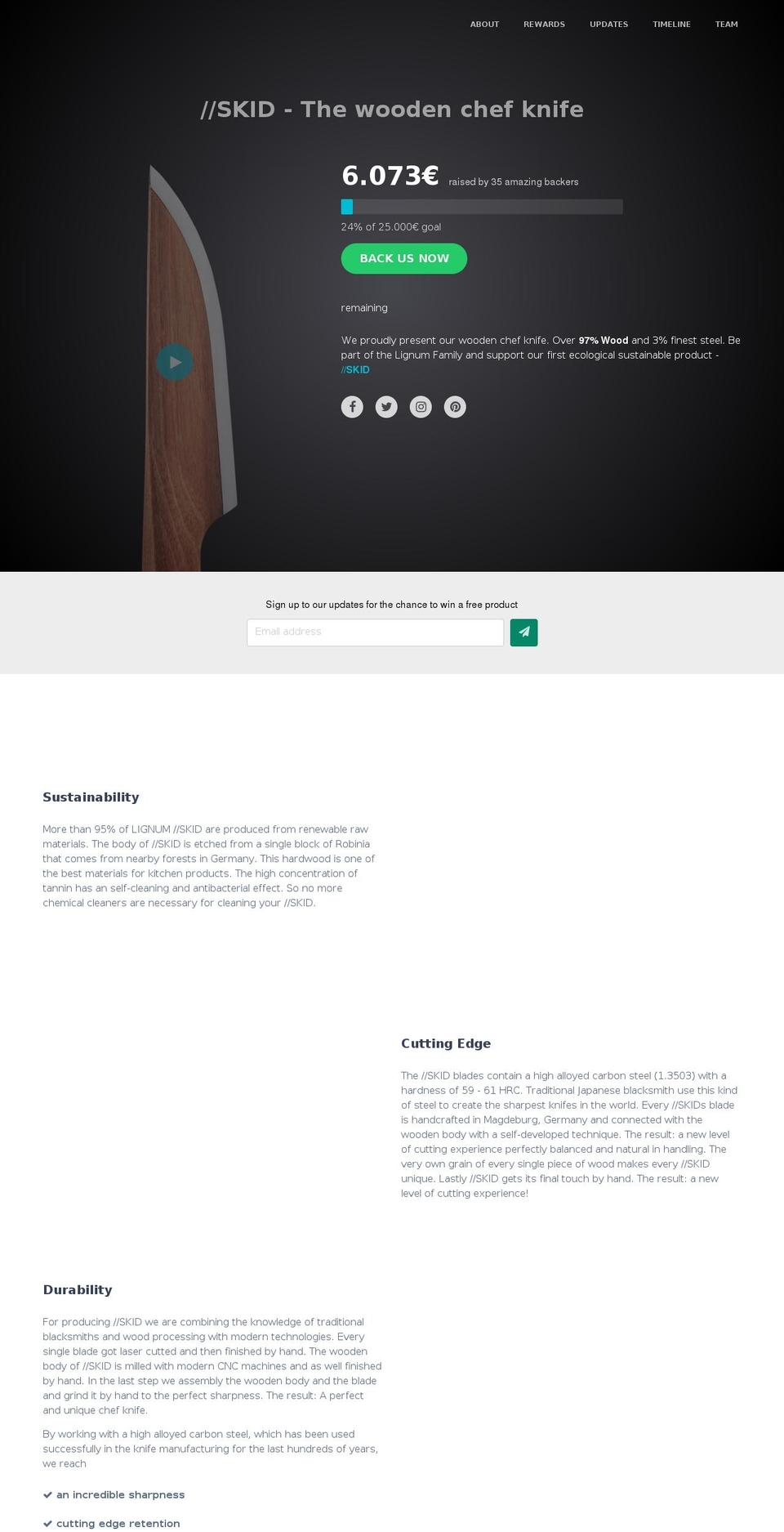 woodknife.com shopify website screenshot