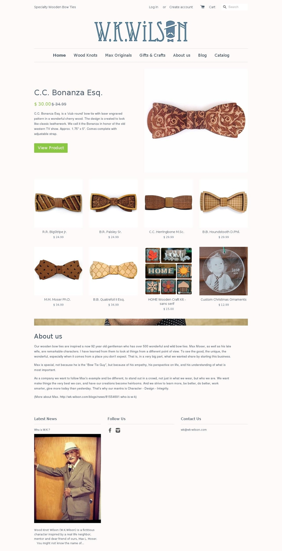 woodknotwilson.com shopify website screenshot