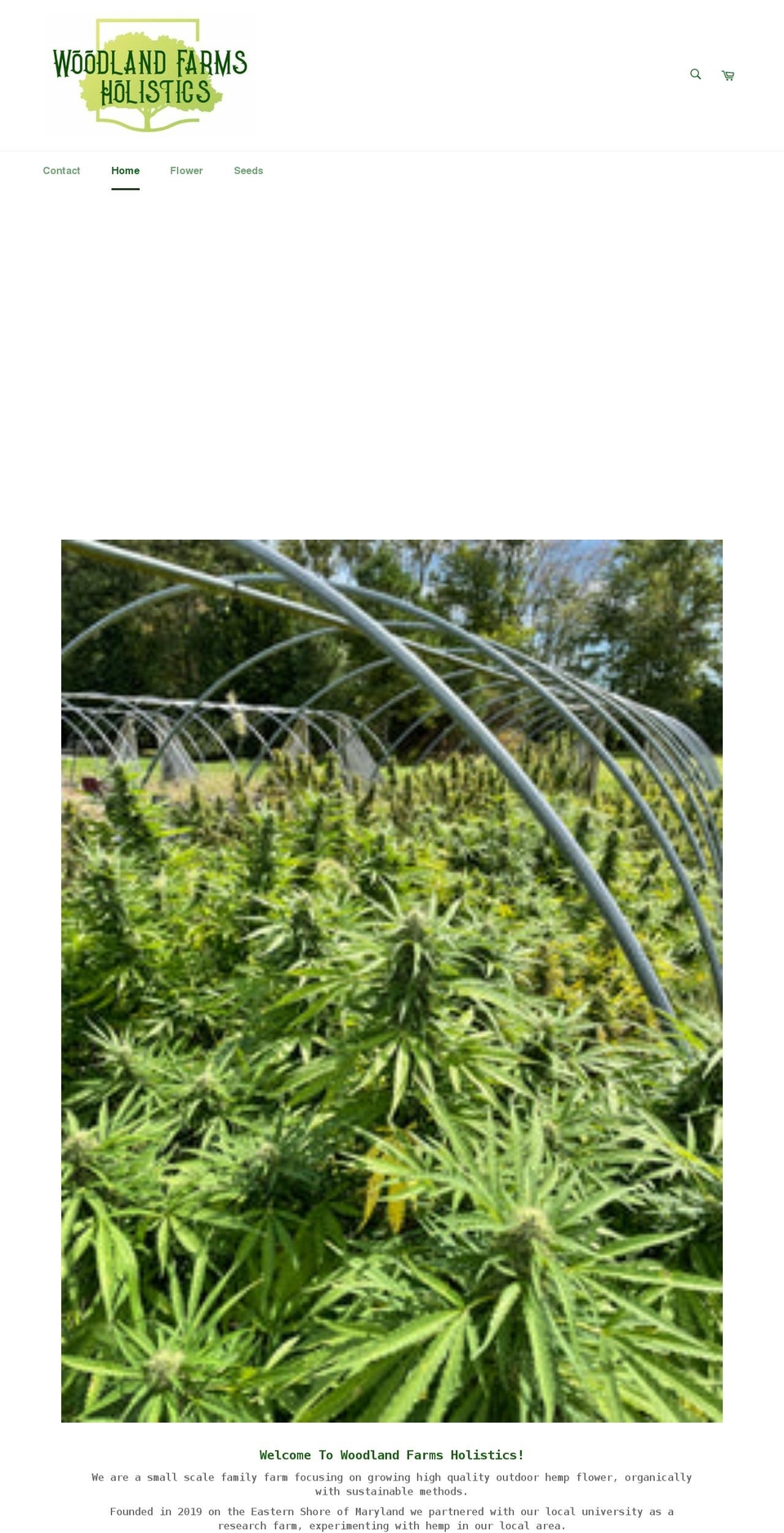 woodlandfarmsholistics.com shopify website screenshot