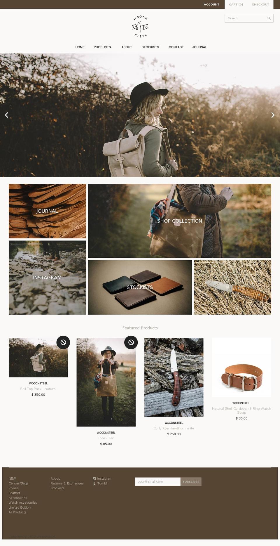 woodnsteelusa.com shopify website screenshot