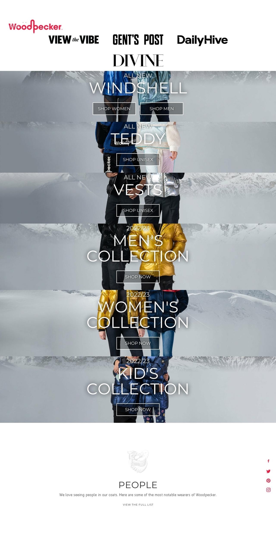 woodpeckercoats.com shopify website screenshot