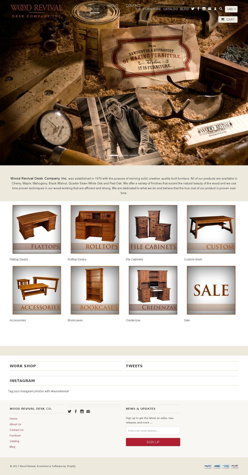 woodrevivalstore.com shopify website screenshot