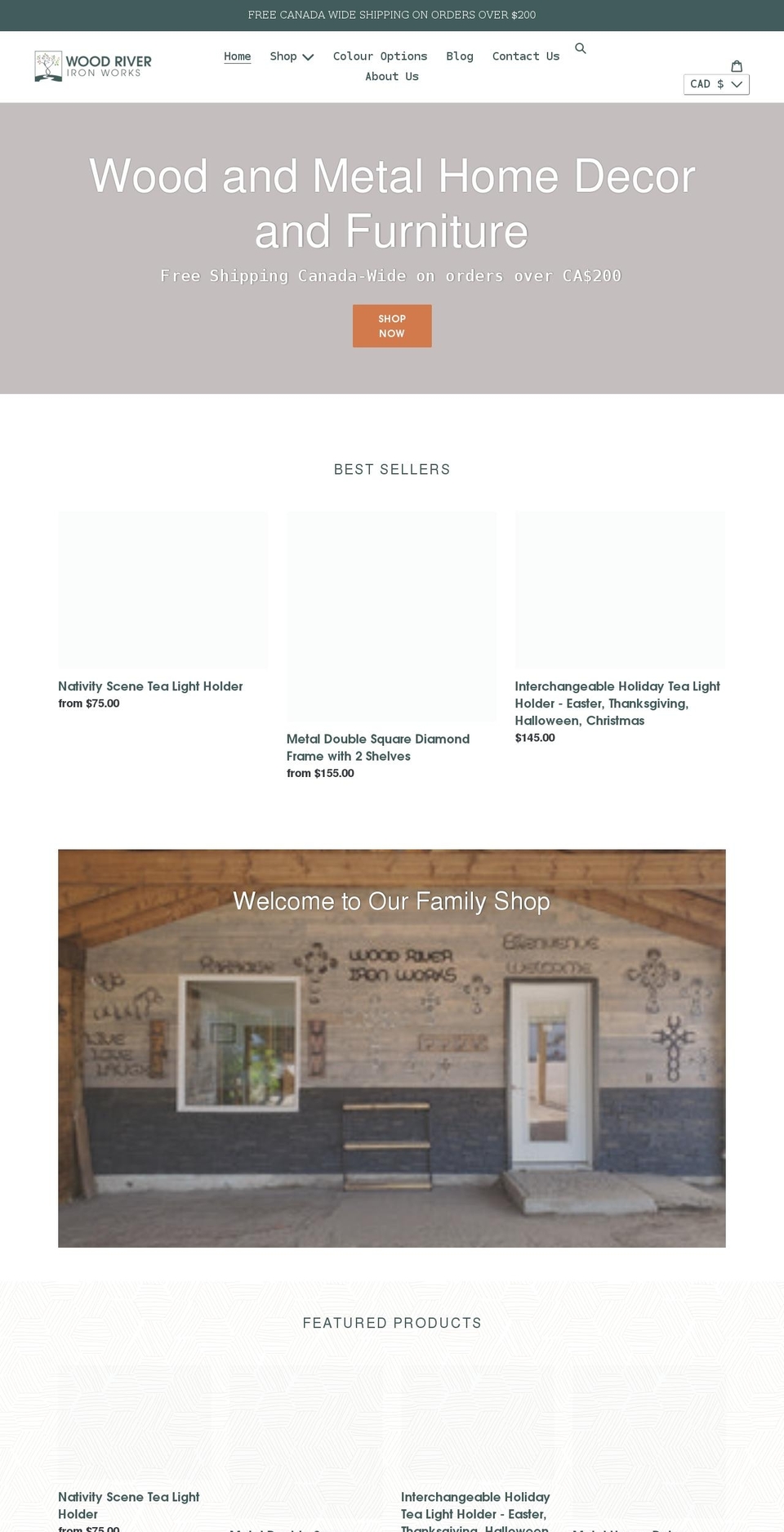 woodriverironworks.com shopify website screenshot