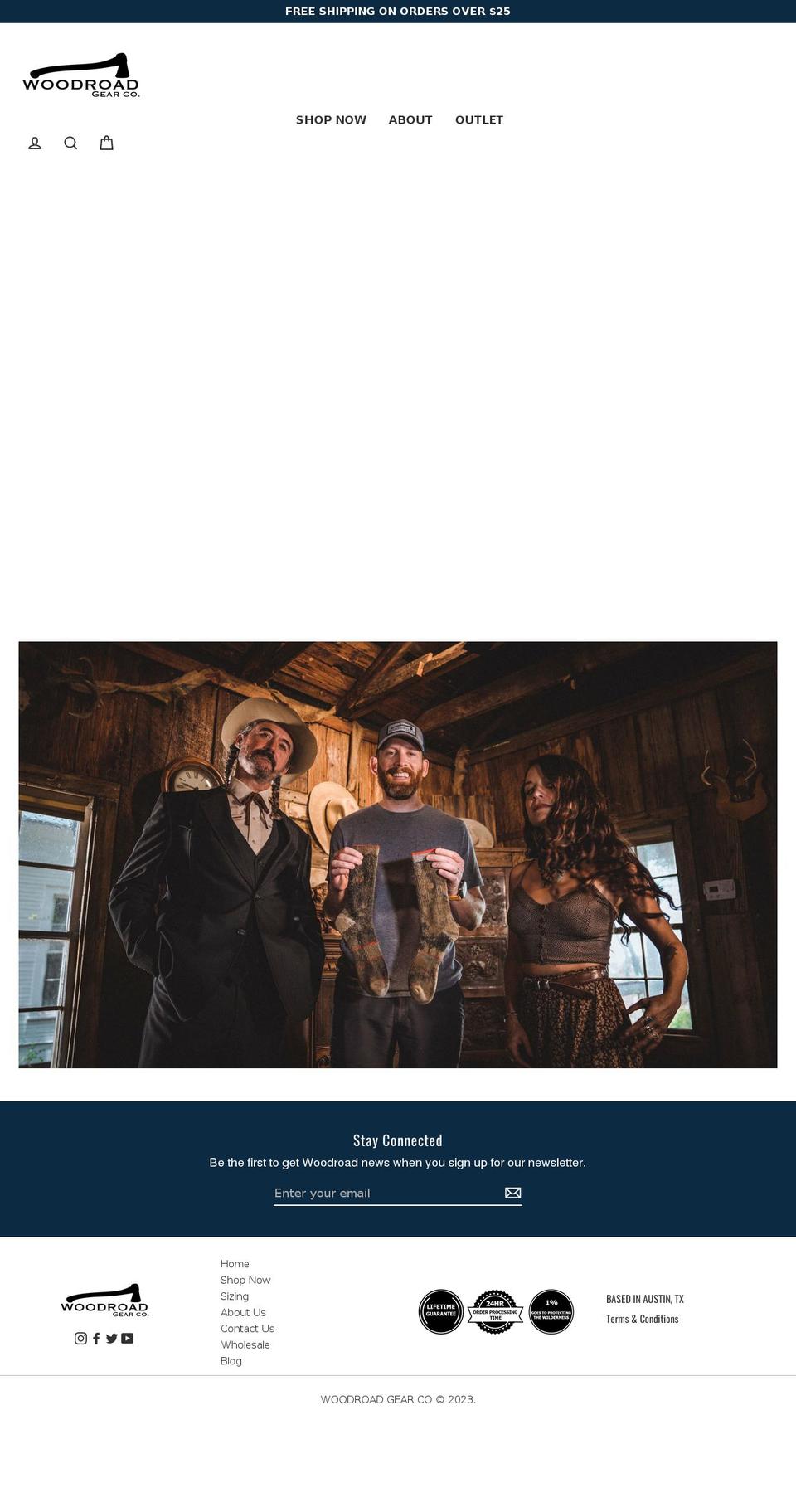 woodroadgear.com shopify website screenshot
