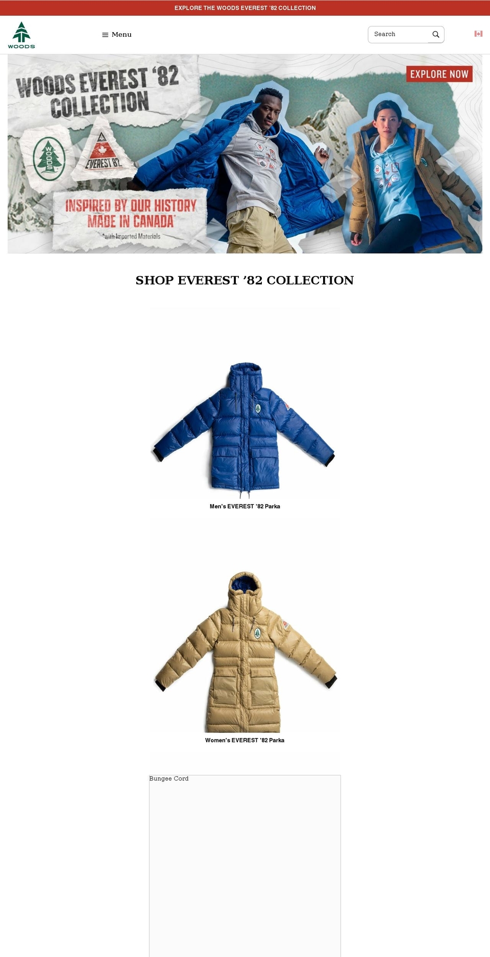 woods.ca shopify website screenshot