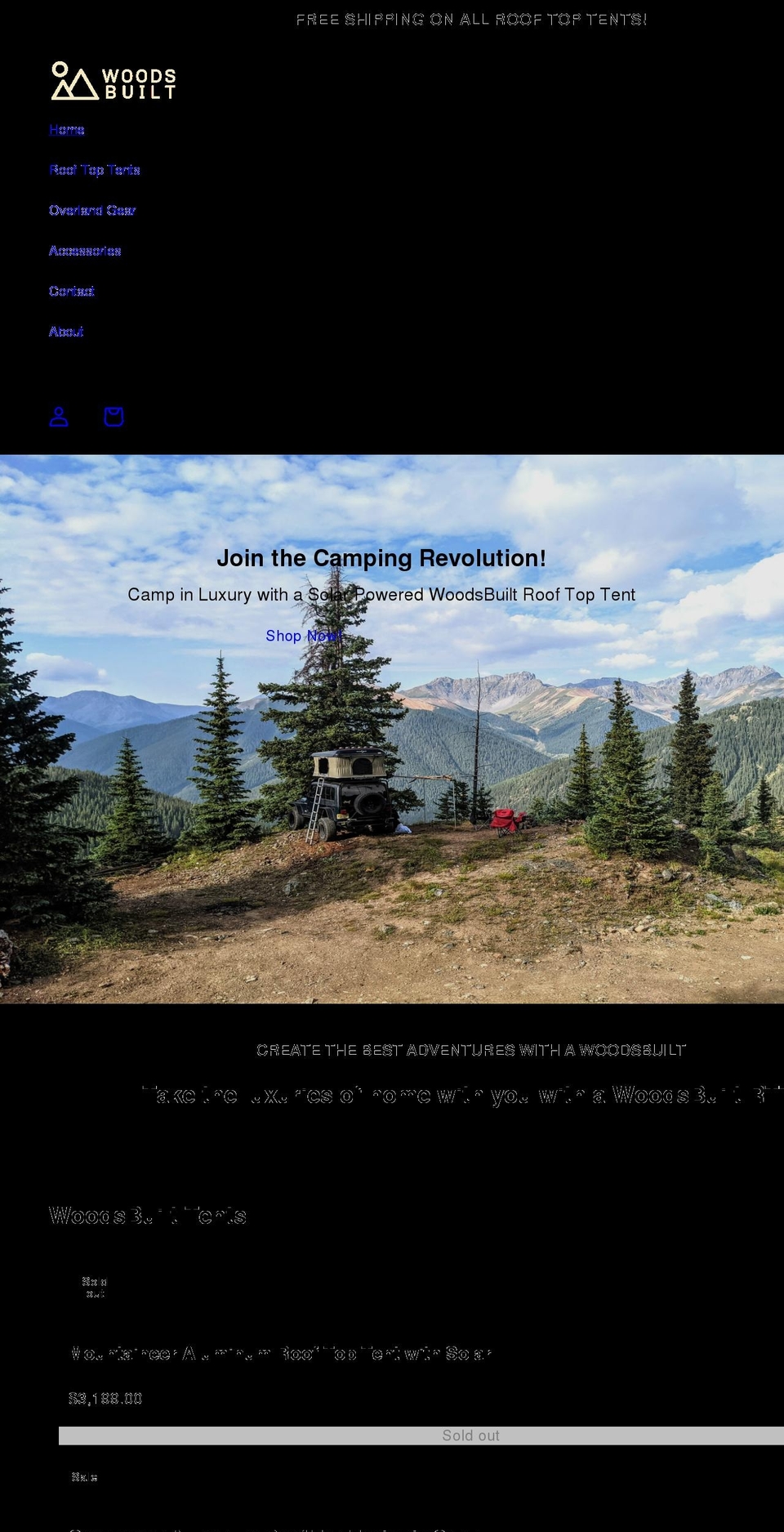 woodsbuilt.com shopify website screenshot