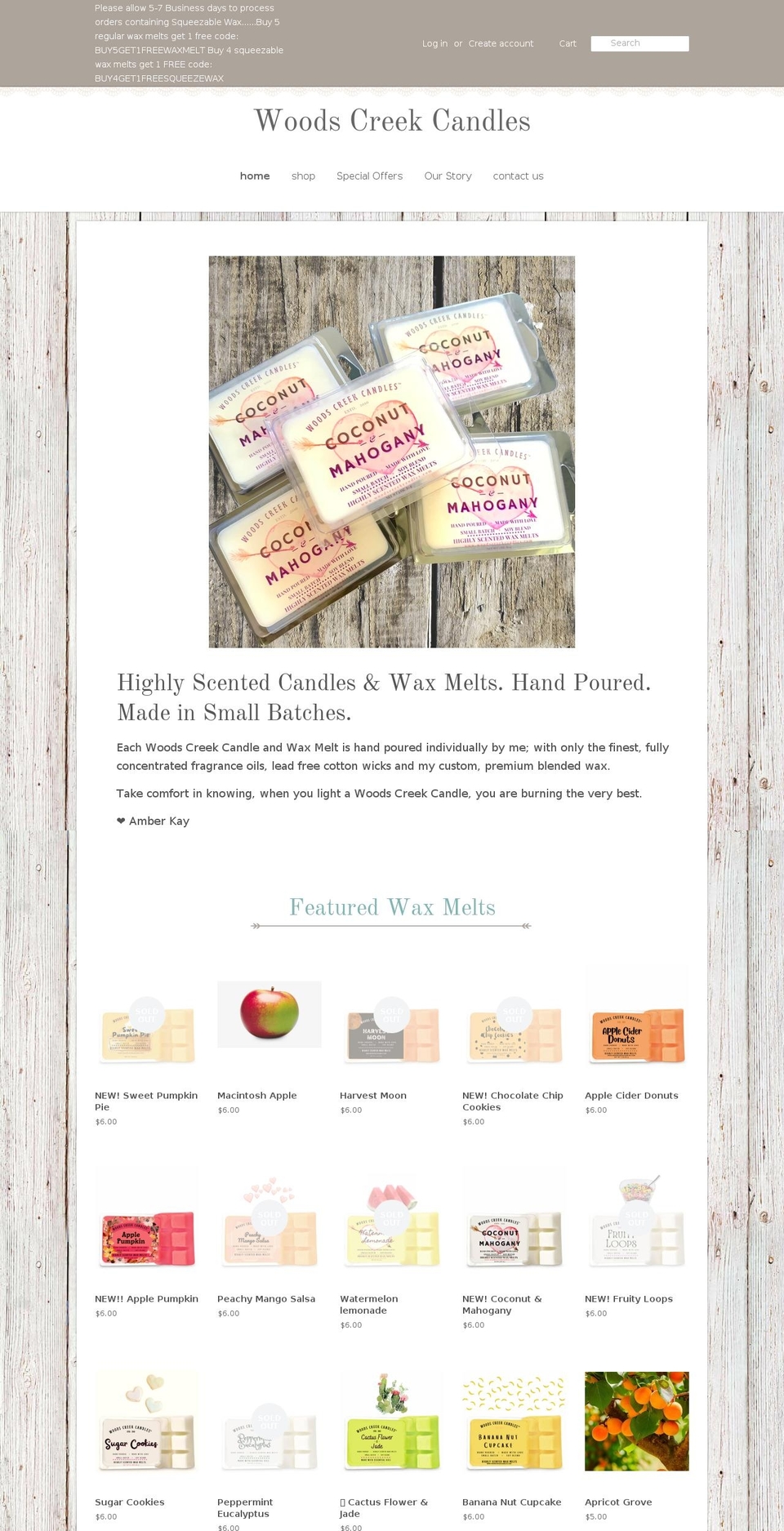 hailey-shopify Shopify theme site example woodscreekcandles.com