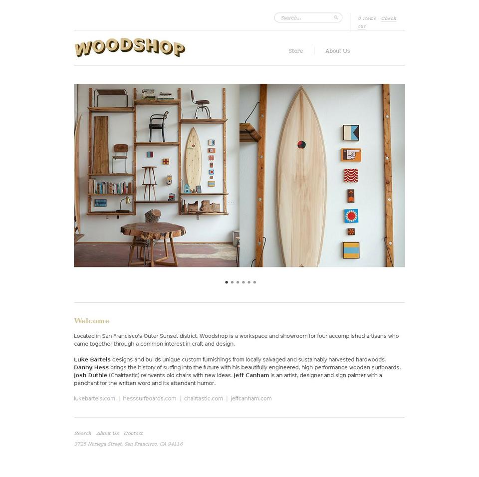woodshopsf.com shopify website screenshot