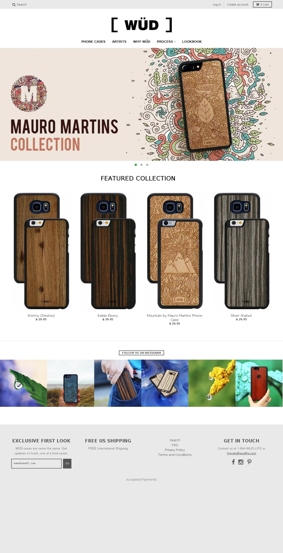woodskins.com shopify website screenshot