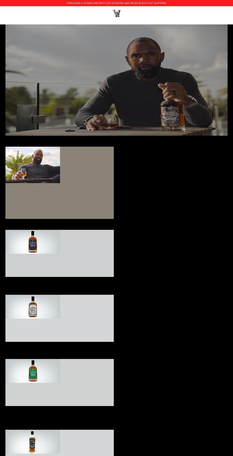 woodsonwhiskey.com shopify website screenshot