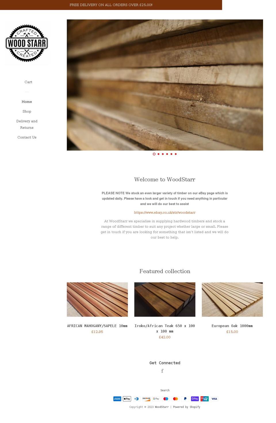 woodstarr.co.uk shopify website screenshot