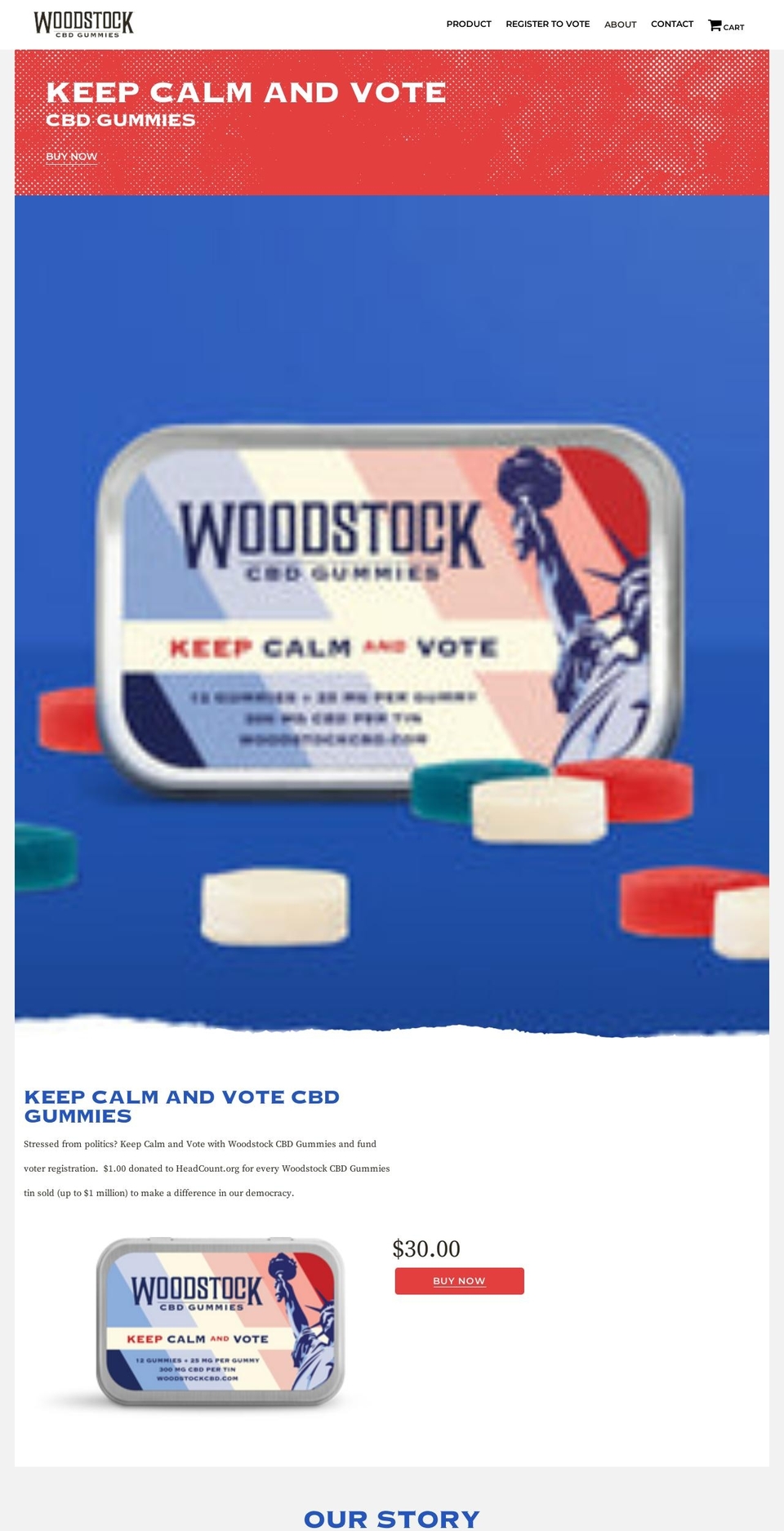 live as on -- Shopify theme site example woodstockcbd.com