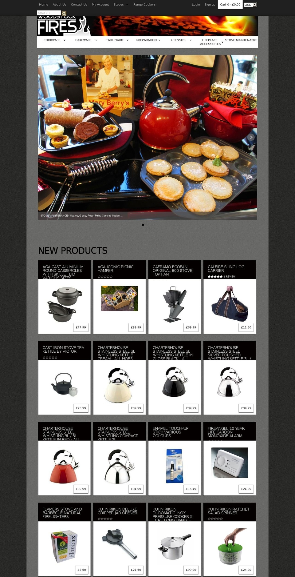 Stoked Shopify theme site example woodstockfires.com