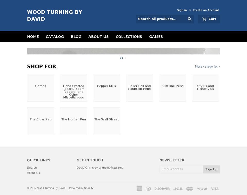 woodturningbydavid.com shopify website screenshot