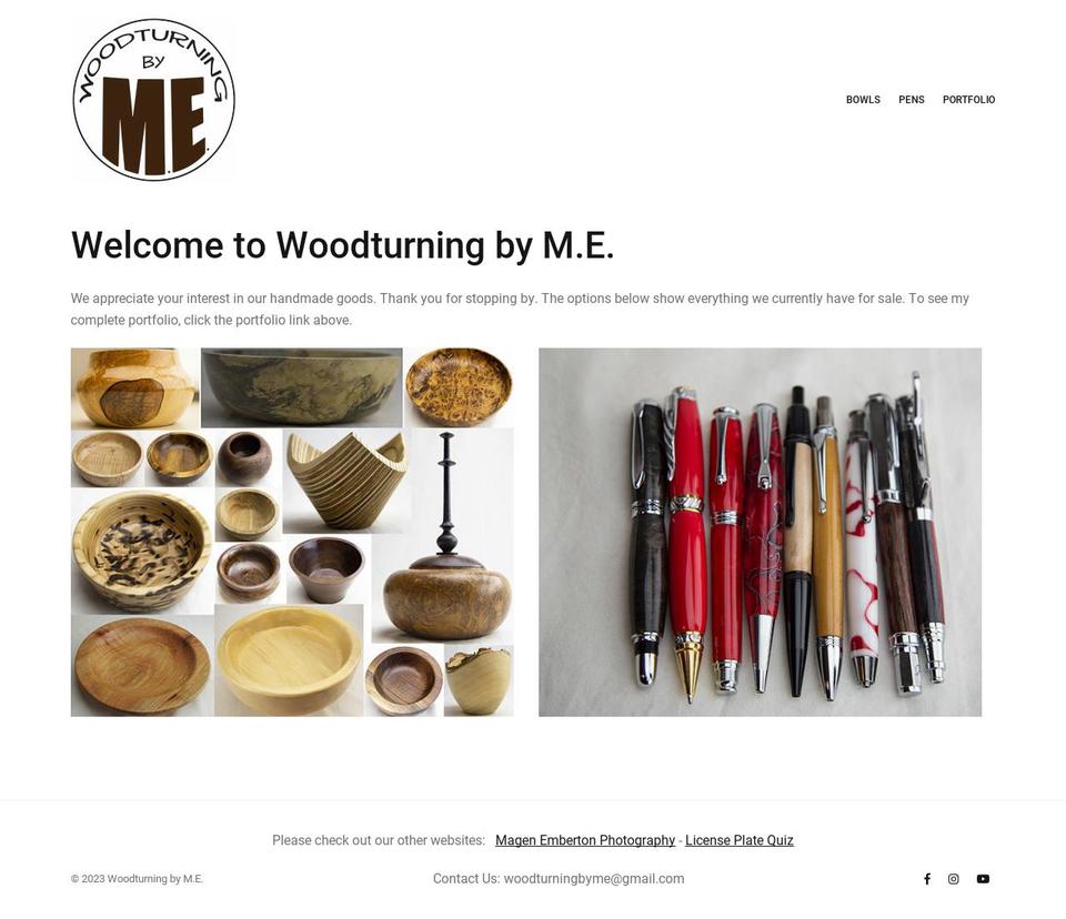 woodturningbyme.com shopify website screenshot