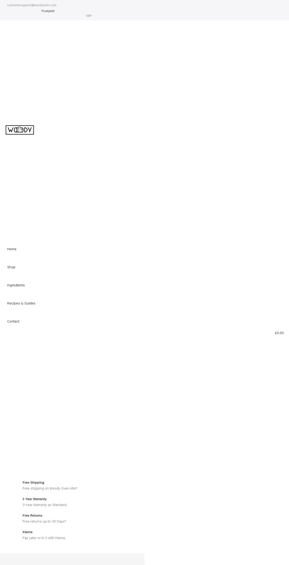 woodyoven.com shopify website screenshot