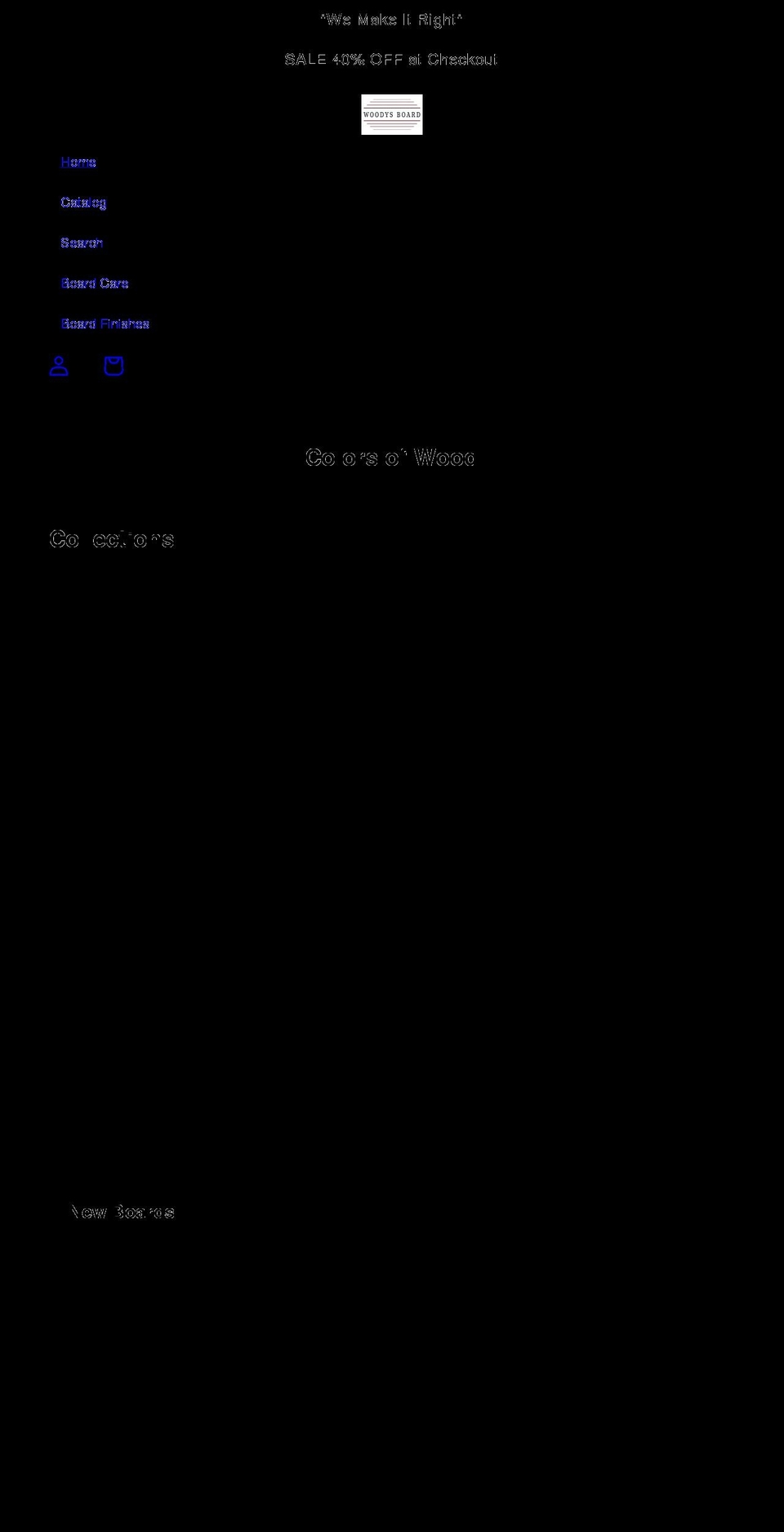 woodysboard.com shopify website screenshot